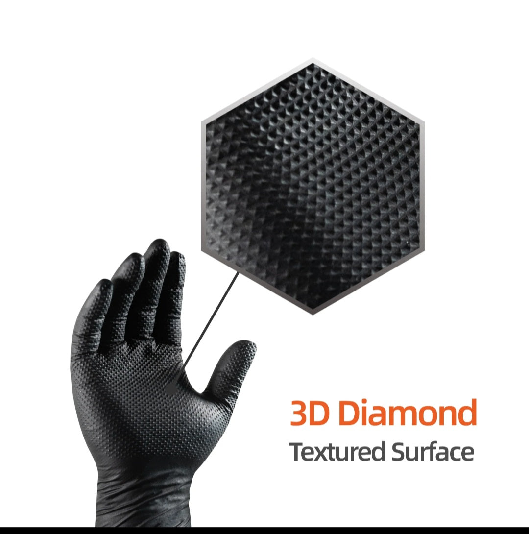 Gloves - powder free . Black color (100 pc)